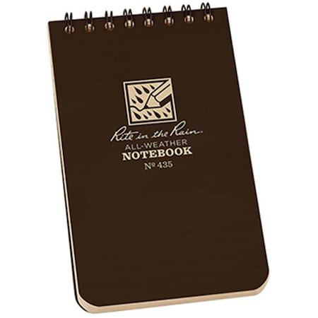 Rite In The Rain 3 x 5 in. Top Spiral Book - Brown 359984